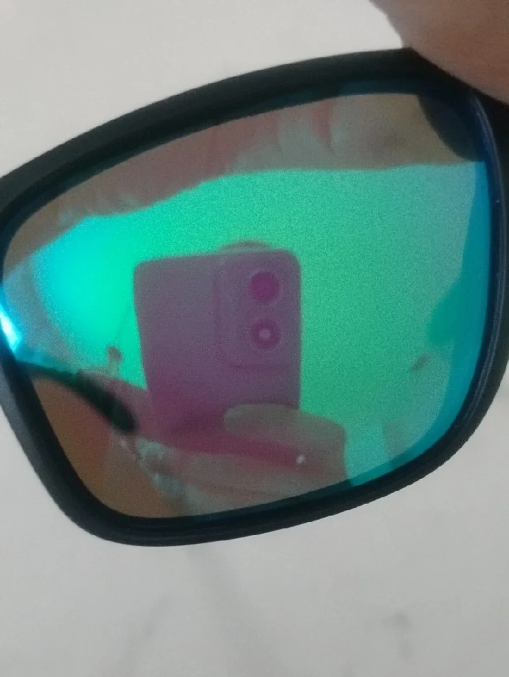 Oakley Matte Black Holbrook Sunglasses with Blue/Green Mirror Lenses